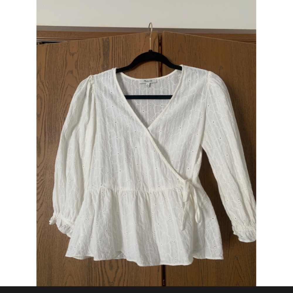 Madewell Eyelet Peplum Blouse